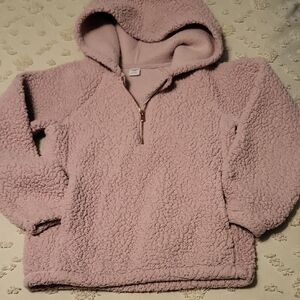 Cozy Pink Sherpa Hoodie for Girls Size S (6-7)